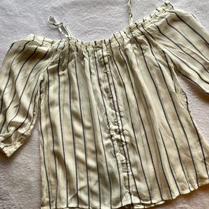 Off the Shoulder Stripe Blouse
